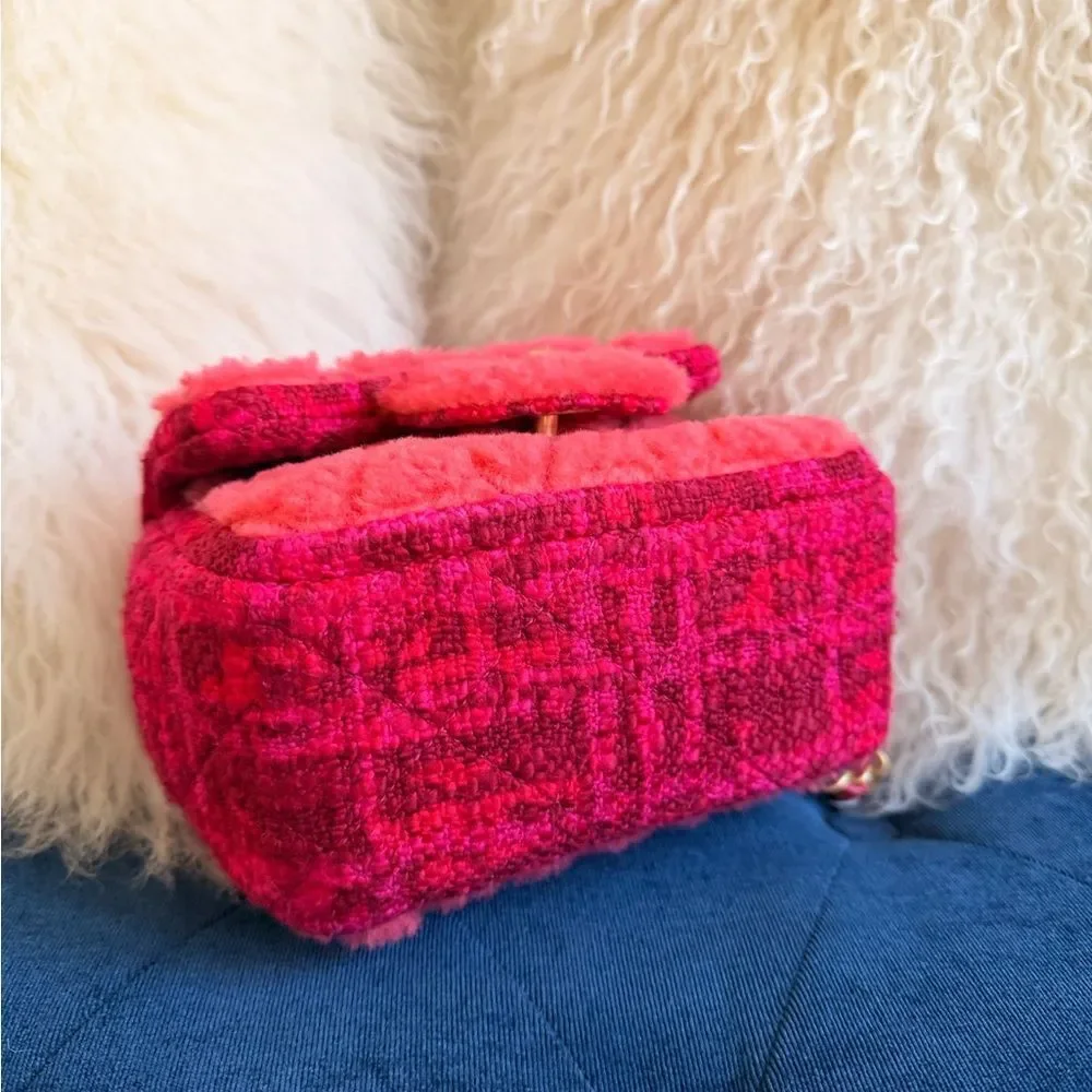 CHANEL Vibrant Pink Shearling Mini Bag
